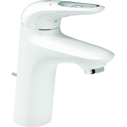 GROHE Eurostyle single-lever basin mixer 33558 S-Size with pull-out spout and drain, moon white