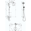 Душова система Hansgrohe 27224000 Croma 220 Air Showerpipe Reno, 5 tipos de chorro, чорне