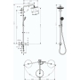 Shower system Hansgrohe 27224000 Croma 220 Air Showerpipe Reno, 5 tipos de chorro, black