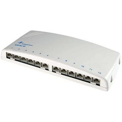 Telegärtner J02022 A0052 Mini-Steckdose AP 12x 12x RJ45, alpinweiß [Energieklasse B]