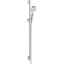 Hansgrohe 26538400 Crometta Vario shower set, 2 jet types, water-saving, 0.90 m, white/chrome