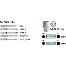 kwb 106300 drill/nut set 67 pcs