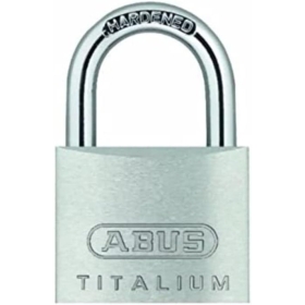 ABUS Vorhängeschloss Titalium 64TI/20 - 2er Set, gleichschließend - Schlosskörper aus Spezial-Aluminium - gehärteter Stahlbügel - ABUS-Sicherheitslevel 3 - Silber
