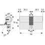 Cilindro de perfil Abus XP20SN, 10/30 mm, incluida llave, 73434