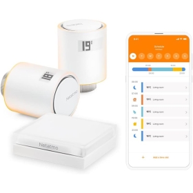 Netatmo Starterpaket Smart Wi-Fi Heizkörperventile – Fernbedienung, energiesparend, kompatibel mit Amazon Alexa, Apple und Google NVP-AMZ