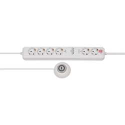Brennenstuhl Eco-Line Comfort Switch Plus regula la alimentación con 6 cables (2x permanentes y 4x conmutables, cable de 1,5 m, interruptor de mano/pie)