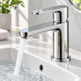 Смеситель для раковины hansgrohe Rebris S, 110 мм, со штангой, экономит воду