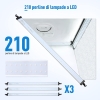 OMBAR Lichtkasten Tragbares Fotostudio 80x80x80cm Fotobox mit 3 Streifen Panel 210 Perlen LED Licht Mini Fotorahmen mit 5600K 3 Fotohintergründe (Schwarz Weiß Orange)