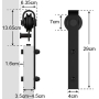 WINSOON Kit de rodillo antiguo negro para sistema de herrajes para puerta corredera de granero (diseño en forma de J)