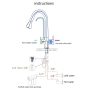 Onyzpily Reinwasser-Küchenarmatur mit ausziehbarem Doppelgriff, HHT- und Kalttrinkwasser-3-Wege-Filter-Küchenmischbatterien