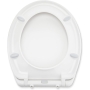 Amazon Basics - Robust toilet seat made of urea material with soft-close mechanism, easily removable, U shape, 37 x 42.5 cm, universal size, white