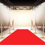 Senhill 4PCS barrier stand crowd control system with red velvet ropes barrier stand cord stand demarcation stand barrier post, gold