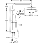 GROHE Vitalio Start 250 Duschsäule mit manueller Umstellung, 2-Strahl Rundkopfbrause 25cm, 1-Strahl Rundkopfbrause 10cm, Wassersparend, Mattschwarz, 266802430