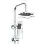 EISL Easy Energy DX12004-A-Set 2 in 1, large (170 x 170 mm) hand-held, rain shower without faucet, ideal for retrofitting, complete mounting kit DX12004-A