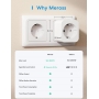 Meross smart outlet, with energy monitoring, compatible with Apple HomeKit, Alexa and Google Home