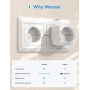 Meross WiFi Smart Socket, enchufe inteligente Mini (Tipo F) 10A, compatible con Apple HomeKit, Alexa, Google Assistant.