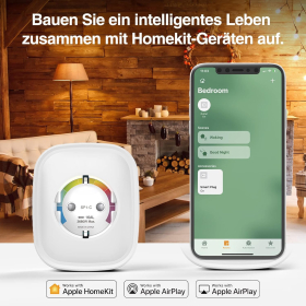GHome Smart Steckdose mit Apple HomeKit, WLAN Steckdose 2er pack Kompatibel mit Siri oder Homepod,2,4 GHz (Nur Apple HomeKit), Weiß