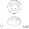 BIO NEW 6 pieces organic single heating pipe rosette, heating pipe cover, heating, cladding, radiator rosettes, white bio-based polyethylene, white (22mm)