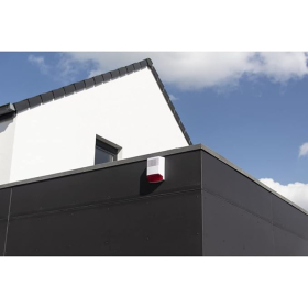 Fake alarm siren with flashing red LED