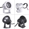 Qiilu 10W 12V RGB світлодіодне підводне освітлення ставок акваріум лампа IP68 водонепроникний для яхт морських човнів (чорний)