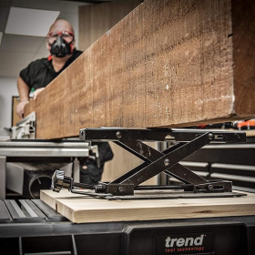Trend adjustable roller stand for table miter saws