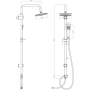 Shower column Lucca with overhead shower overhead shower rain shower chrome-plated