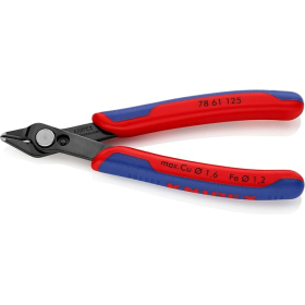 Alicates de corte lateral de precisión KNIPEX Electronic Super Knips 78 61 125, bruñidos.