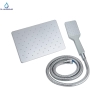 Plumbsys shower system with 10" square shower head with wall-mounted diverter, hand shower with automatic cleaning, brass diverter valve