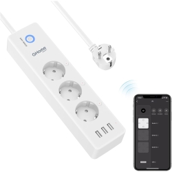 GHome Smart WLAN Extender mit 3 AC-Ausgängen und 3 USB, Energiemessung
