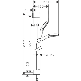 hansgrohe Crometta Vario Brauseset, 2 Brausearten, 0,65 m