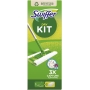 Swiffer Floor Mop Starter Kit, Absorbs 3x more dust and hair and keeps it in place, 1 floor mop + 2 dry floor cloths