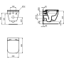 Wand-WC Ideal Standard T542201 mit Spülung ohne Führung (RimLS+)