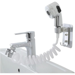 Universeller, leichter Dusch, Waschbecken, Dusch, Handbrause, Küchensiphon, einfach zu installierende Bio-Klebehalterung, praktisch und platzsparend