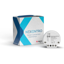 NEXENTRO 57004000 Interfaz ZigBee con dos botones para reequipar interruptores domésticos inteligentes existentes, adecuado para enchufes empotrados estándar, 230 V, blanco
