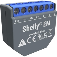 Shelly EM | Wifi-управляемый интеллектуальный счетчик электроэнергии и релейный переключатель для управления контакторами | Совместимость с Alexa и Google Home | Приложение для iOS и Android | Не требуется концентратор | Мониторинг электроэнергии