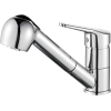 Mezclador de cocina Ibergrif M14550 con ducha extraíble, caño bajo y rotación 360°