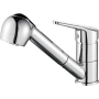 Ibergrif M14550 kitchen mixer with pull-out spray, low spout and 360° rotation