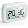 TXXMM Reloj despertador digital para dormitorio, viajes, oficina: estilo minimalista moderno con pantalla LCD, volumen ajustable, repetición de 12/24 horas y modo de fin de semana, fácil configuración