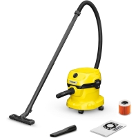 Kärcher wet/dry vacuum cleaner WD 2 Plus V-12/4/18/C, including cartridge filter, fleece filter bag, 1,000 W, plastic container: 12 l, suction hose: 1.8 m, blowing function, floor and crevice nozzle