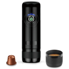 IMONS 12 V elektrische tragbare Auto-Espresso-Kaffeemaschine, kompatibel mit Original-Nespresso- und L'OR-Kapseln (15 Bar Druck, mit wiederaufladbarem Akku)