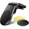 RUJUE Mount Magnetic Car Phone Holder Mini Air Vent Mount Cell Phone GPS Smartphone Holder Stand Fit for iPhone 11 Pro 8 7 6 Samsung (Color: Black)