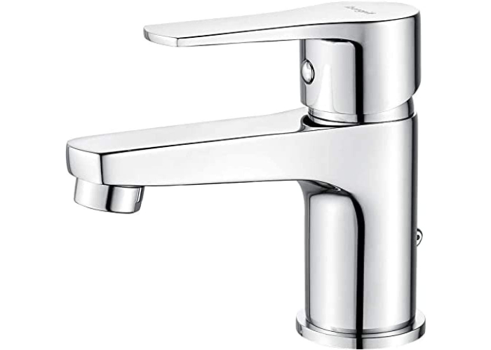 Ibergrif M11057 bathroom mixer tap, basin mixer tap with low-noise ceramic valve core, tap for bathroom sink, single lever mixer tap, brass, chrome, silver Ibergrif M11057 bathroom mixer tap, basin mixer tap with low-noise ceramic valve core, tap for bathroom sink, single lever mixer tap, brass, chrome, silver