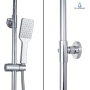 Plumbsys shower system with 10" square shower head with wall-mounted diverter, hand shower with automatic cleaning, brass diverter valve