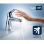 GROHE QUICKFIX Start - single-lever basin mixer (water-saving, S-size, incl. 3-in-1 installation tool, quick attachment), chrome