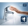 GROHE QUICKFIX Start - mezclador monomando de lavabo (ahorro de agua, tamaño S, incl. herramienta de instalación 3 en 1, fijación rápida), cromado