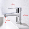 Ibergrif M11057 bathroom mixer tap, basin mixer tap with low-noise ceramic valve core, tap for bathroom sink, single lever mixer tap, brass, chrome, silver