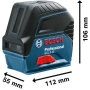 Bosch Professional cross laser GCL 2-15, working range 15 m