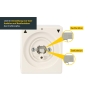 Schellenberg 23003 surface-mounted push-button toggle switch, roller shutter switch switchable from switch to push-button function, easy to retrofit, 5 connection poles, white