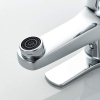 Ibergrif M11057 bathroom mixer tap, basin mixer tap with low-noise ceramic valve core, tap for bathroom sink, single lever mixer tap, brass, chrome, silver