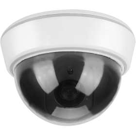 Sonew Cámara simulada, cámara de vigilancia domo simulada con luces IR intermitentes rojas simuladas - Cámara simulada para uso en interiores y exteriores, para el hogar y la empresa